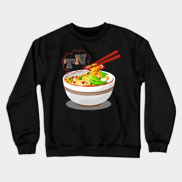 I Think I Love Noodles Crewneck Sweatshirt by ahlama87
